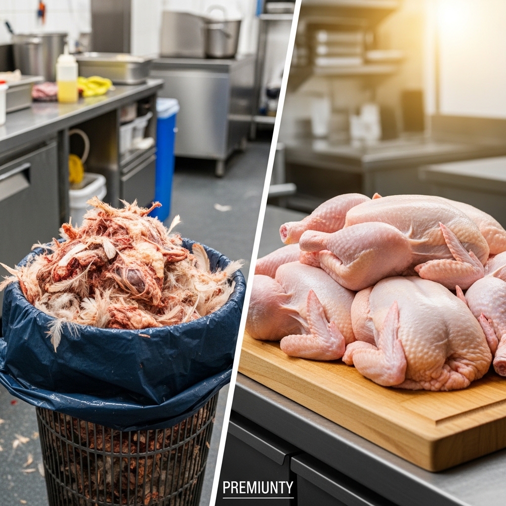 Perbandingan efisiensi limbah dapur dari pasokan ayam hidup versus ayam karkas bersih segar dari supplier Tricik.