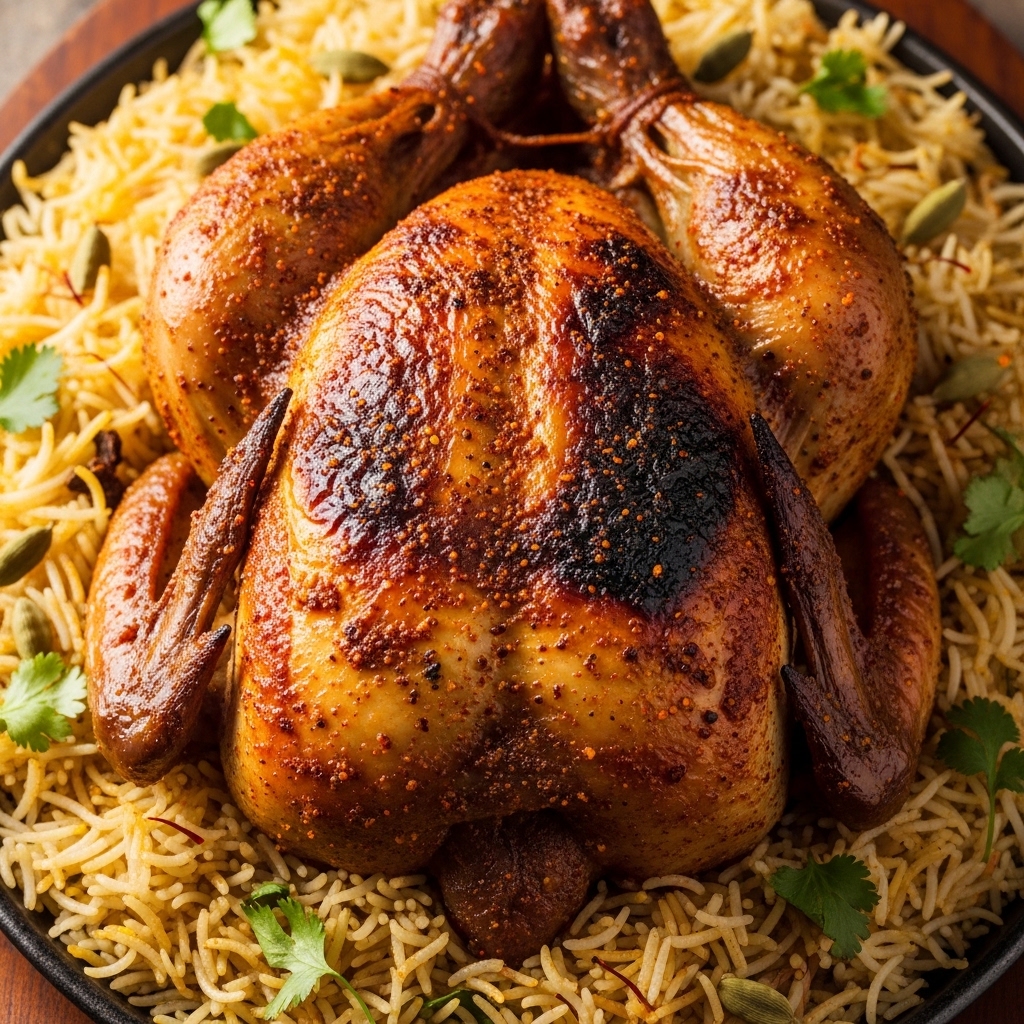 Hasil marinasi yoghurt pada karkas ayam segar ukuran 1.2kg dari Tricik Cengkareng untuk hidangan ayam panggang Nasi Mandhi B2B