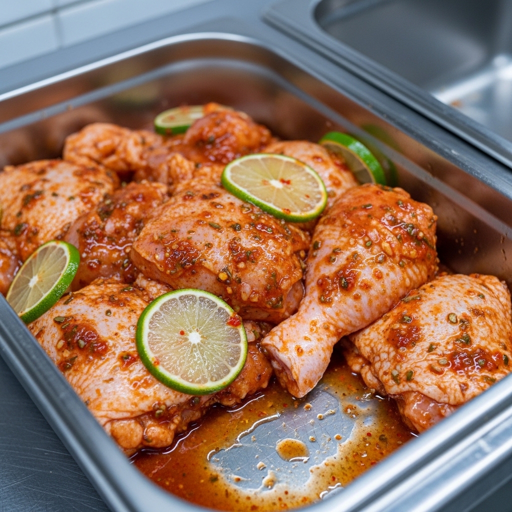 Wadah marinasi stainless steel food grade menjaga kualitas ayam potong segar Tricik Cengkareng dari reaksi kimia di restoran B2B