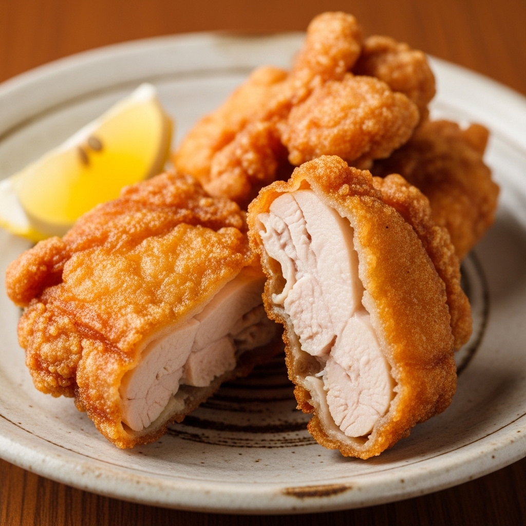 Bahan baku boneless paha segar Tricik Cengkareng menghasilkan chicken karaage restoran Jepang yang juicy dan renyah.