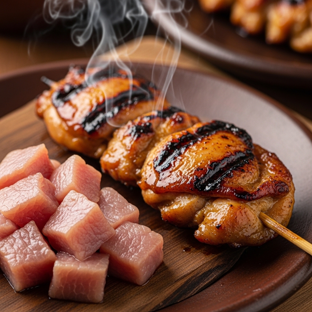 Sate ayam gurih dan juicy menggunakan bahan baku boneless paha mentah segar dari distributor Tricik Cengkareng untuk restoran B2B