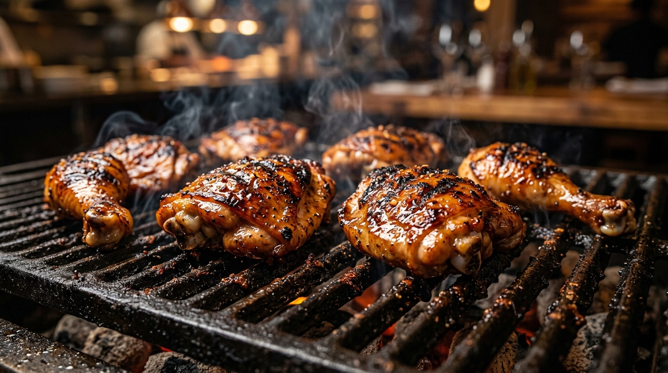 Kulit ayam bakar utuh dan elastis tidak lengket di panggangan menggunakan karkas fresh daily dari Tricik Cengkareng.