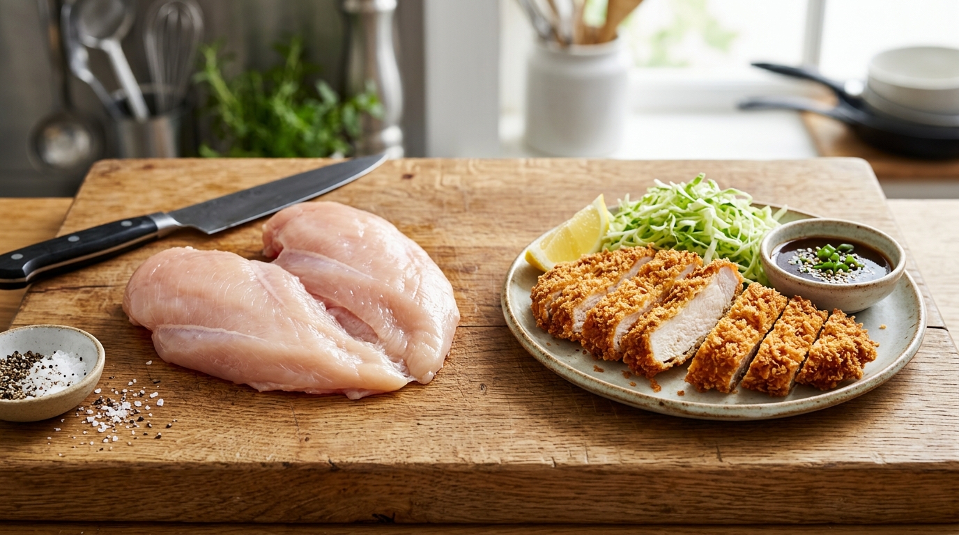 Bahan baku boneless dada fillet ayam segar bebas susut dari supplier B2B Tricik Cengkareng untuk hidangan chicken katsu restoran