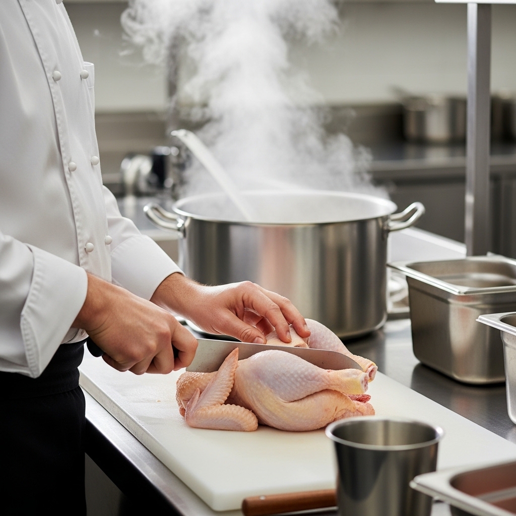 Rahasia dapur katering bebas bau amis dengan menggunakan pasokan ayam potong segar fresh daily dari Tricik Cengkareng.