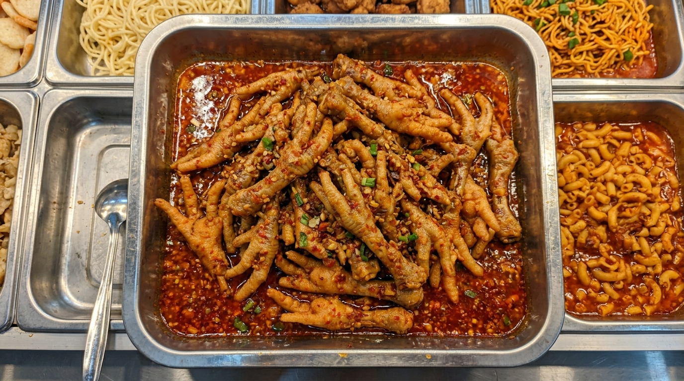 Grosir ceker ayam segar bersih dari Tricik Cengkareng untuk topping utama seblak prasmanan dengan modal receh