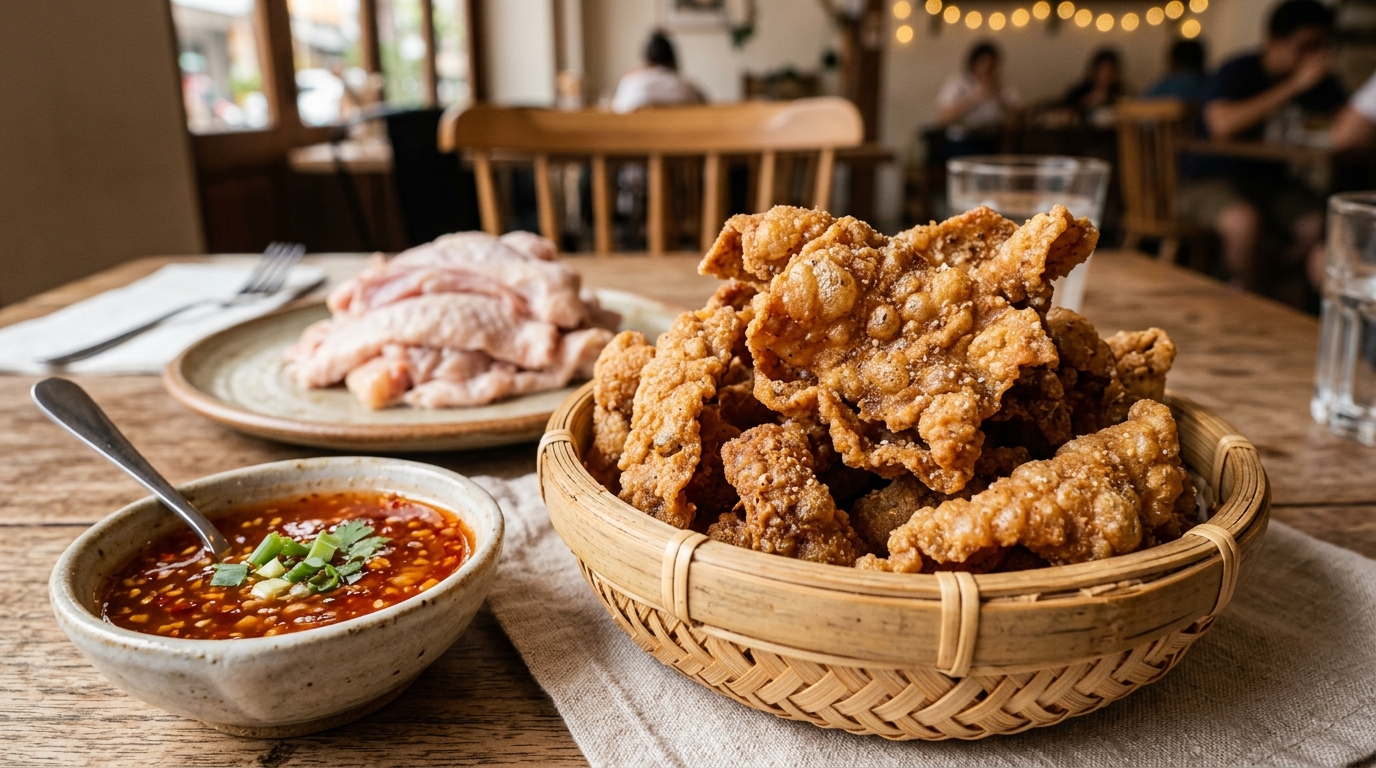Grosir kulit ayam mentah bersih dari Tricik Cengkareng untuk bahan baku utama menu camilan kulit ayam crispy kekinian