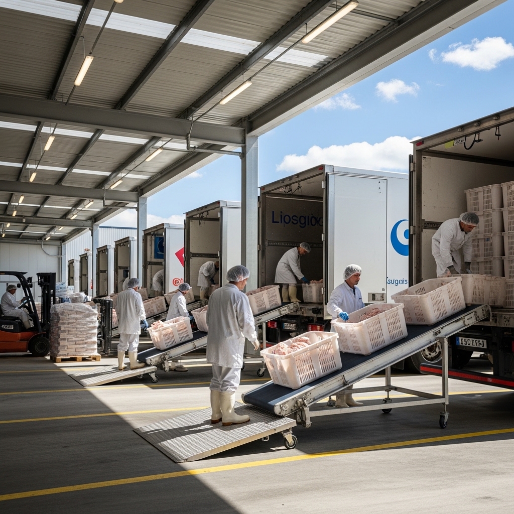 Fasilitas gudang dan pusat logistik distribusi ayam potong segar Tricik di Cengkareng untuk pengiriman cepat ke seluruh wilayah Jakarta Barat