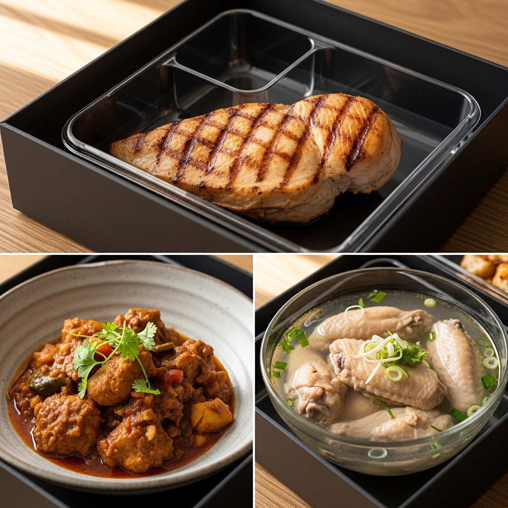 Variasi rotasi menu katering diet dari bahan baku karkas ayam custom parting supplier Tricik.