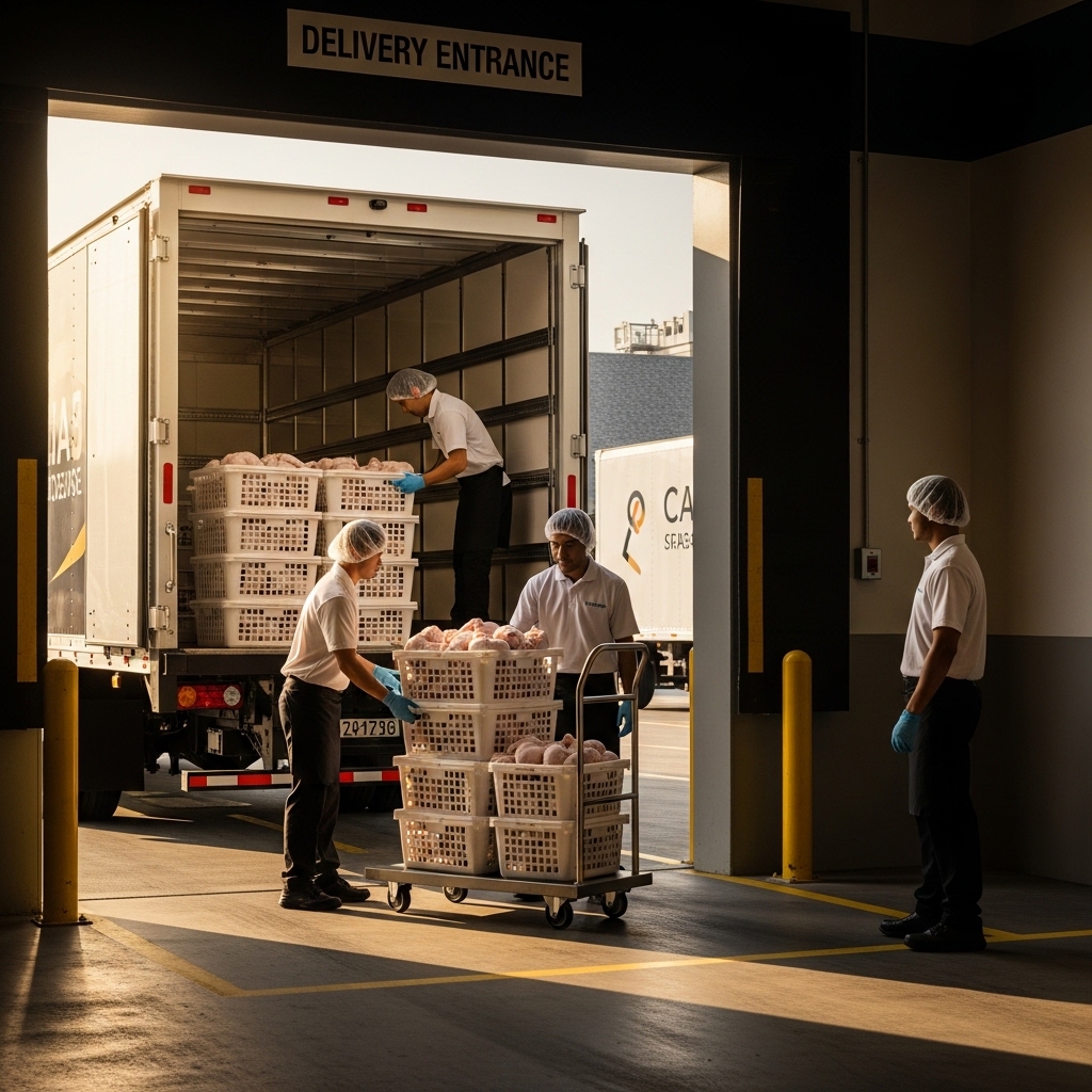 Layanan pengiriman pagi fresh daily ayam potong segar Tricik untuk restoran di Jakarta Barat