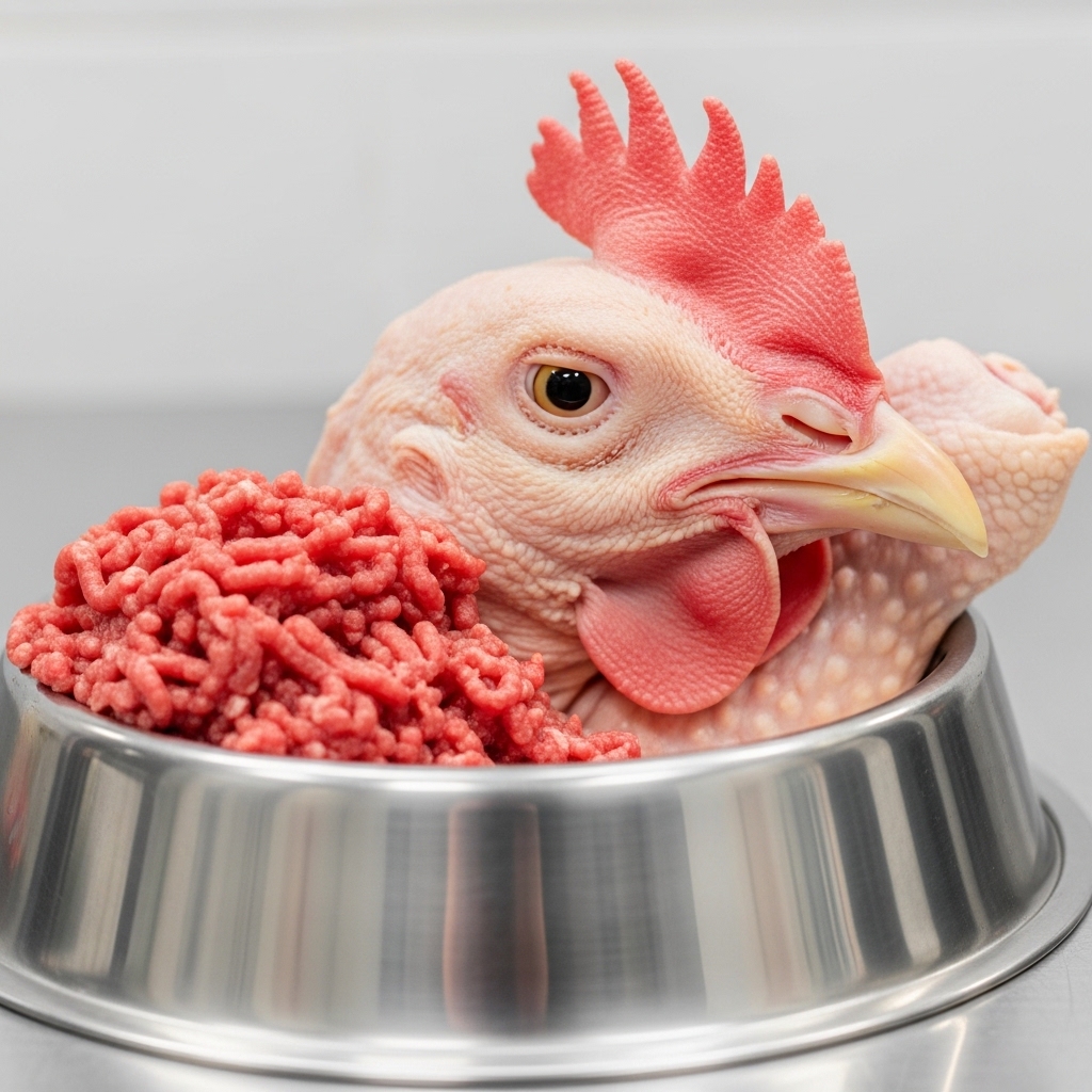 Supplier kepala ayam segar Tricik Cengkareng untuk alternatif pakan raw food anjing ras ekonomis dan tinggi kalsium.