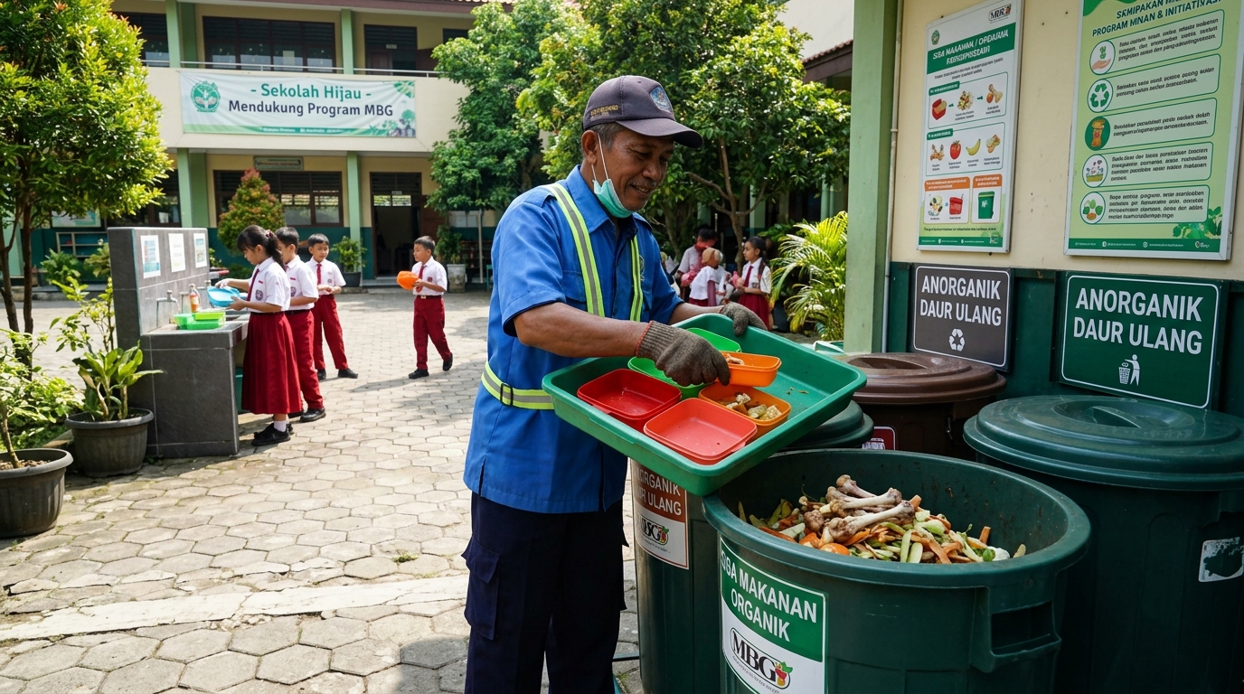 Kemudahan petugas kebersihan sekolah dalam menangani sampah sisa konsumsi tulang utuh dari ayam segar Tricik pada kotak bekal Dapur MBG