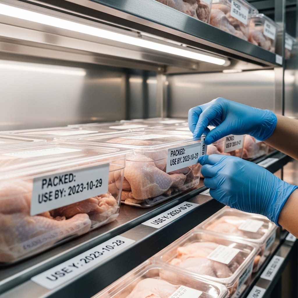 SOP manajemen stok kulkas restoran menggunakan sistem FIFO untuk bahan baku ayam potong segar dari distributor Tricik Cengkareng