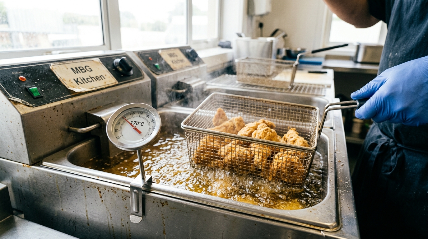 Efisiensi optimalisasi waktu pemulihan suhu minyak goreng oil recovery time di Dapur MBG dengan menggunakan ayam segar kesat Tricik