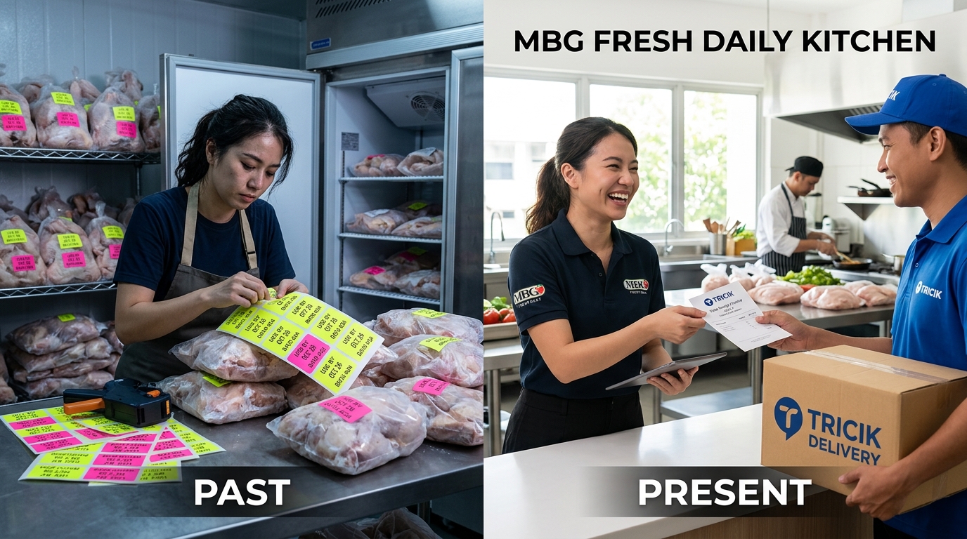 Pemangkasan biaya administrasi dan pekerjaan labeling tanggal freezer di Dapur MBG berkat sistem logistik harian ayam segar dari Tricik Cengkareng