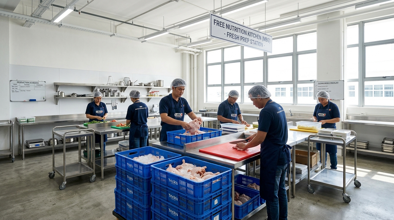 Efisiensi anggaran belanja modal CaPex Dapur MBG dengan meniadakan mesin thawing industri berkat pasokan ayam segar langsung olah Tricik Cengkareng