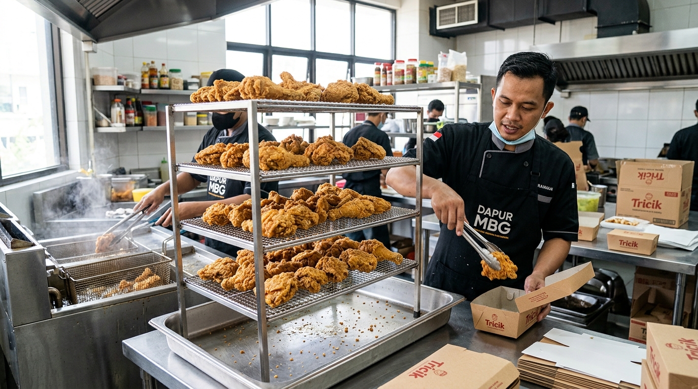 Kelancaran stasiun penirisan dan penurunan kapasitas serap minyak lauk Dapur MBG berkat kepadatan protein karkas ayam segar murni dari Tricik Cengkareng