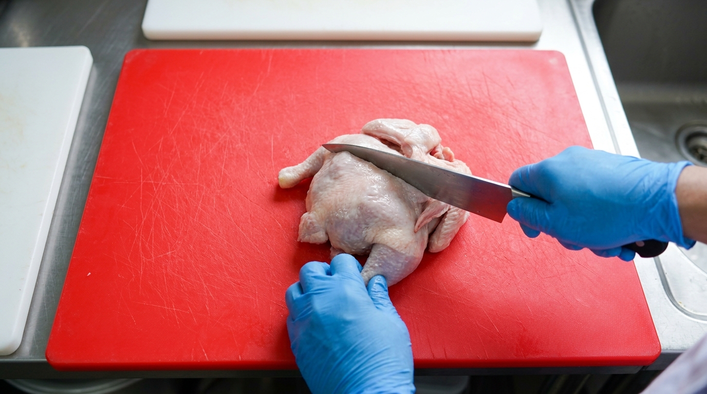 Pemeliharaan umur pakai talenan komersial Dapur MBG dari goresan dalam sarang bakteri dengan menggunakan ayam segar lentur pasokan Tricik