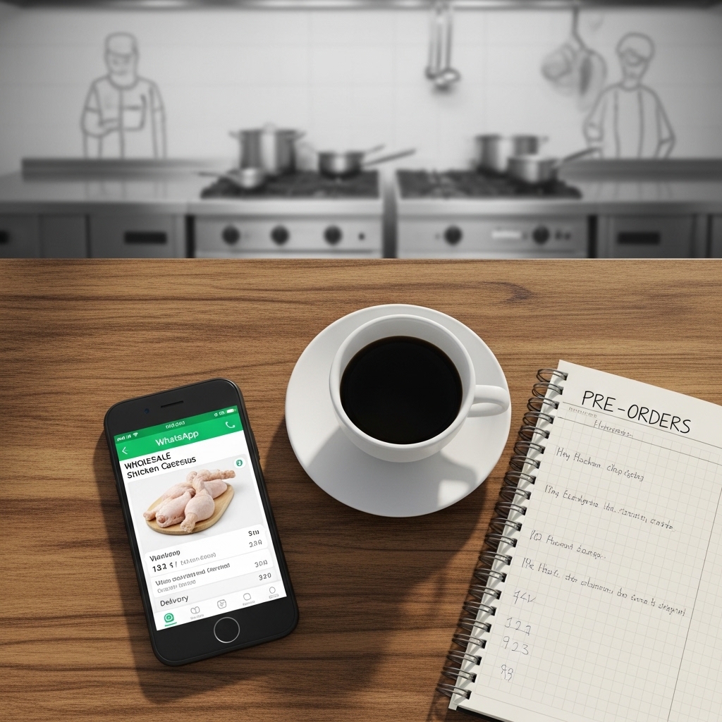 Cara mudah pesan grosir ayam segar Tricik Cengkareng via WhatsApp admin fast response untuk efisiensi dapur B2B.