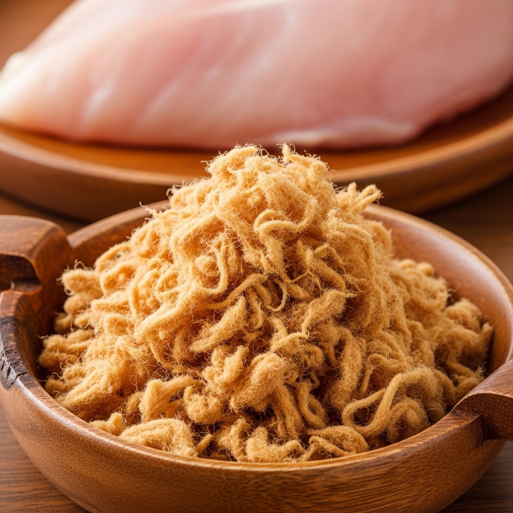 Serat panjang boneless dada ayam segar Tricik Cengkareng sebagai bahan baku produksi abon ayam komersial bertekstur rambut untuk restoran B2B