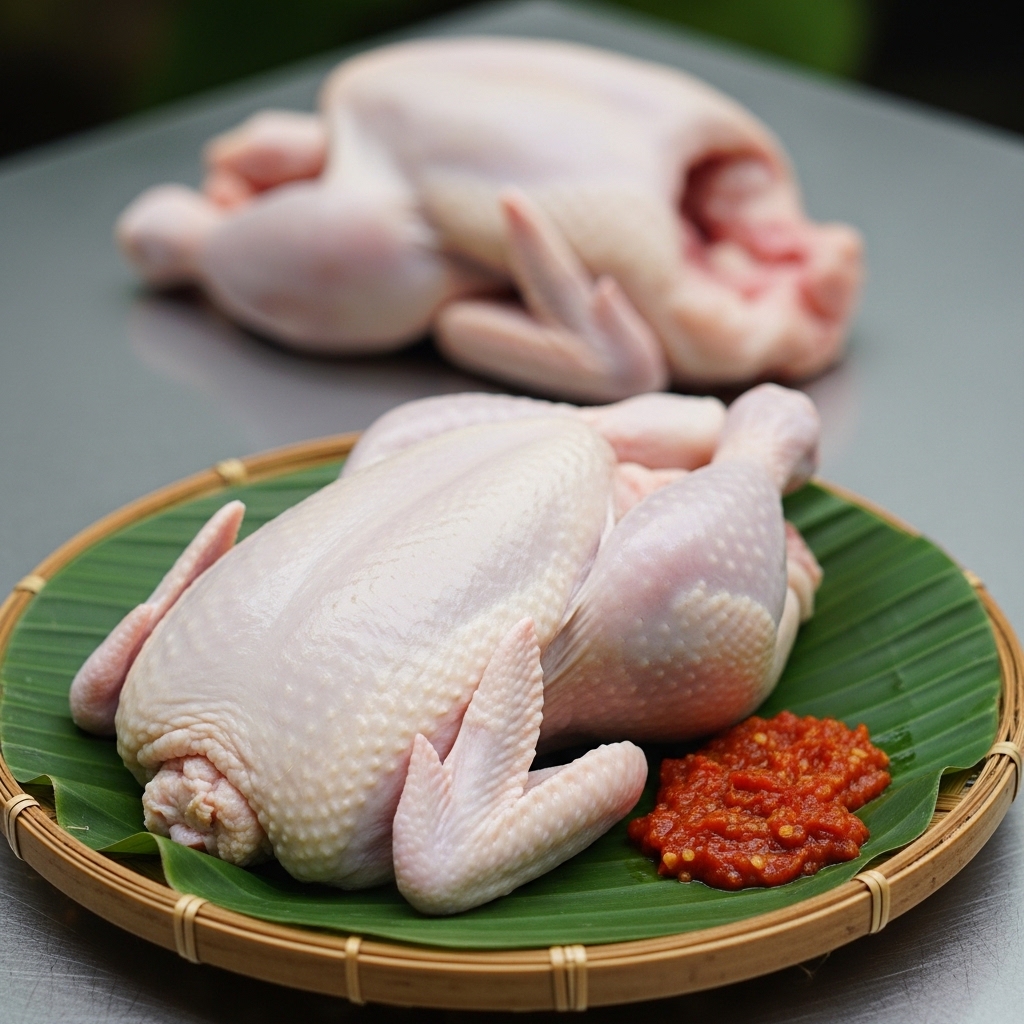 Rahasia ayam pop Padang putih bersih dengan kulit utuh menggunakan karkas broiler muda ukuran 0.8kg segar dari distributor Tricik Cengkareng