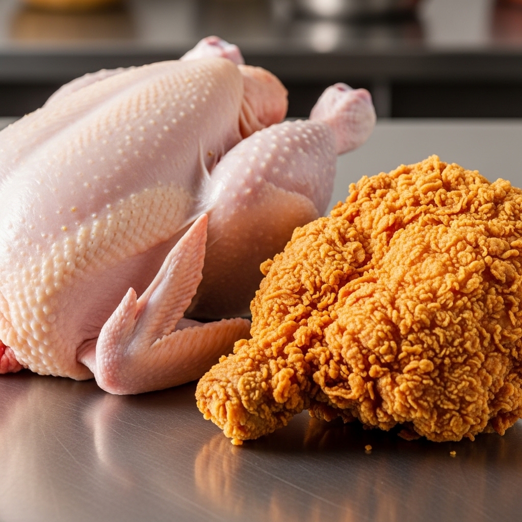 Spesifikasi ayam karkas segar ukuran 1.2kg hingga 1.5kg dari Tricik untuk bahan baku restoran fried chicken porsi jumbo