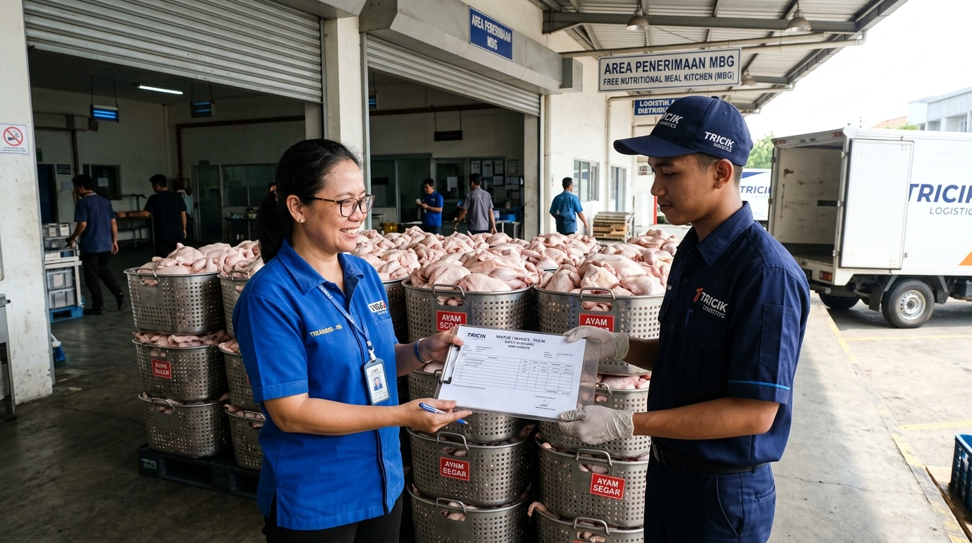 Penerimaan faktur B2B pengadaan grosir karkas ayam segar dari Tricik Cengkareng untuk mengamankan HPP Dapur MBG