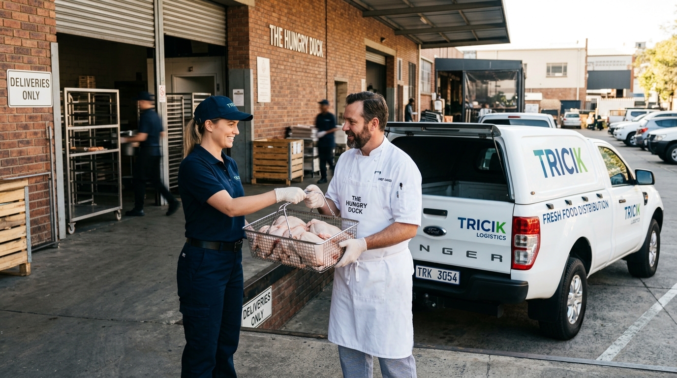 Armada logistik pengiriman supplier ayam potong segar Tricik Cengkareng memberikan layanan gratis ongkir 10 km untuk operasional restoran