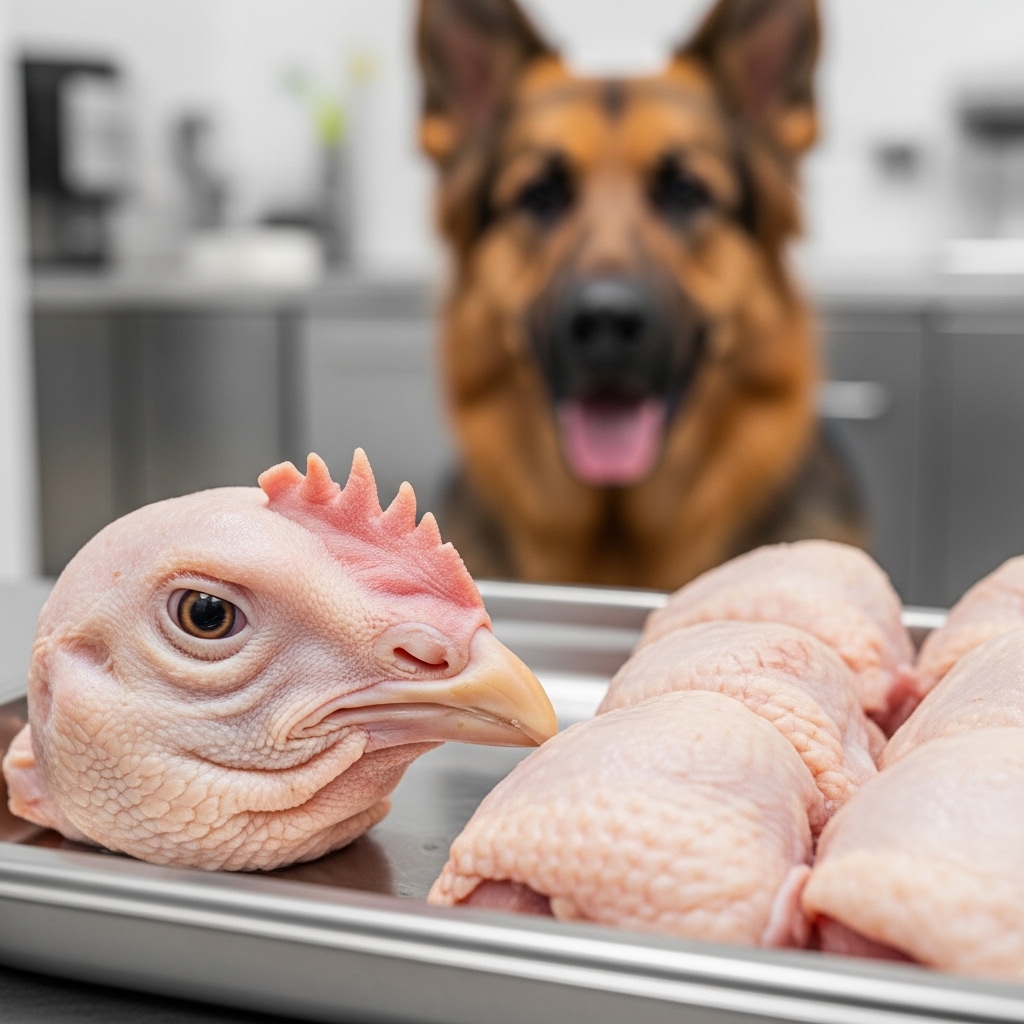 Supplier kepala ayam raw food segar Tricik untuk kebutuhan nutrisi alami dan pakan anjing kennel yang bebas bakteri.