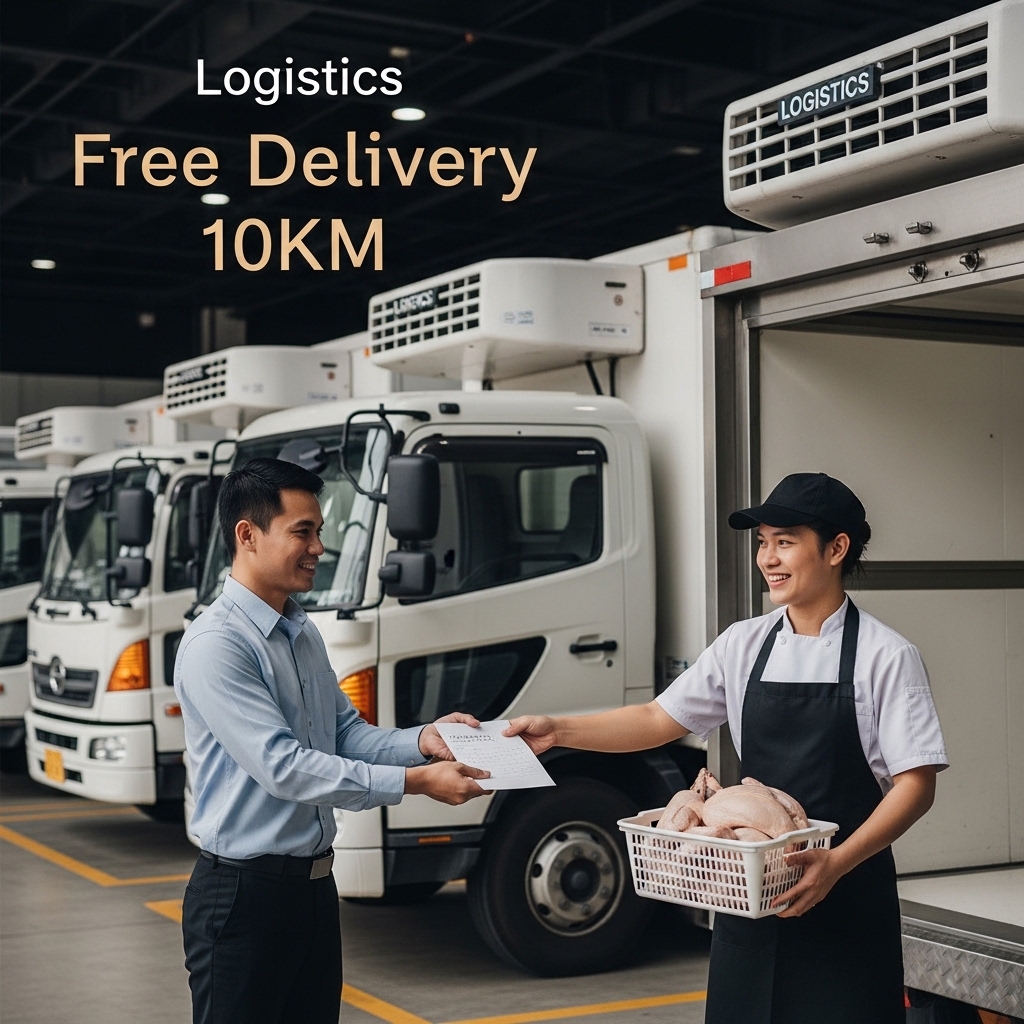 Armada logistik pengiriman pagi ayam potong segar Tricik Cengkareng menawarkan layanan gratis ongkir radius 10km untuk pesanan restoran B2B