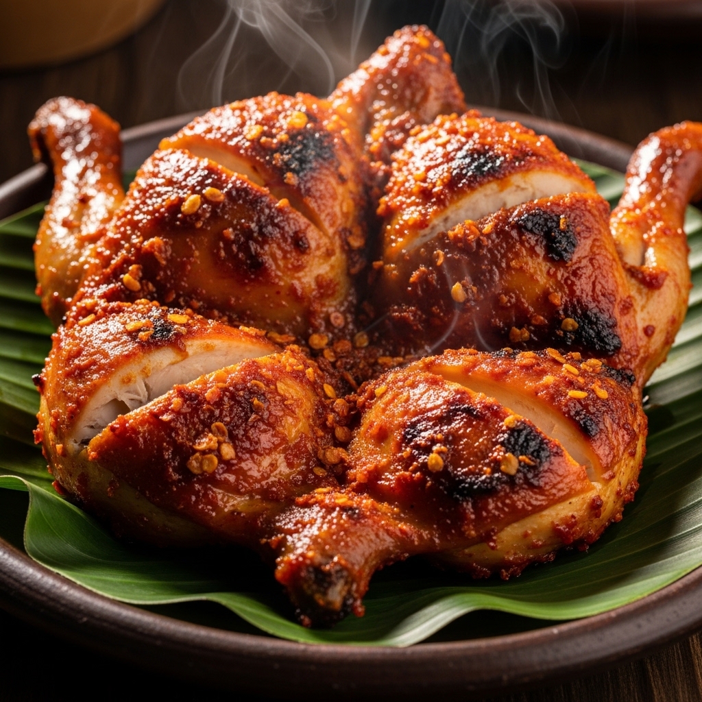 Sajian ayam Taliwang utuh menggunakan karkas muda ukuran 0.7 kg dari Tricik Cengkareng untuk efisiensi porsi restoran B2B