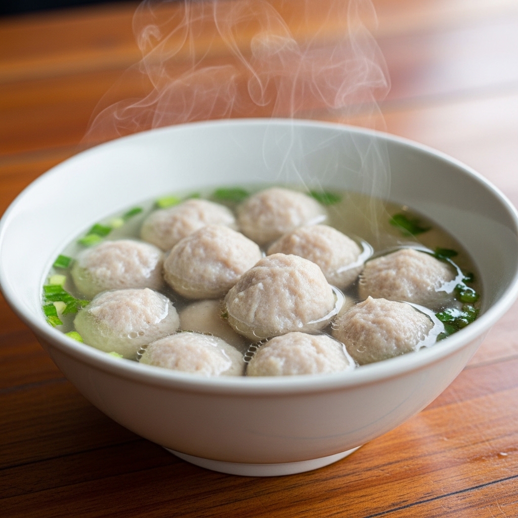 Tekstur adonan bakso ayam gerobak yang kenyal kress menggunakan karkas segar tanpa es dari pasokan Tricik Cengkareng