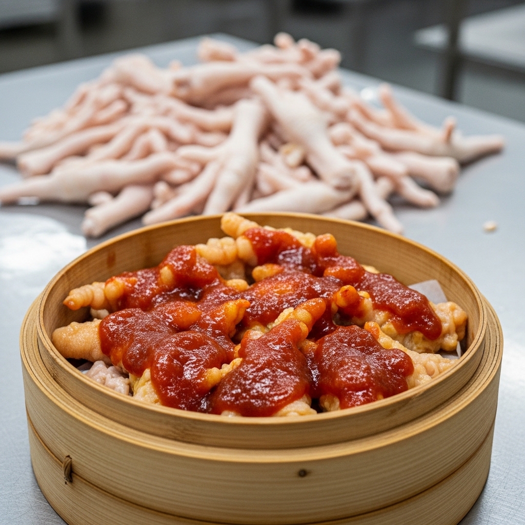 Supplier ceker ayam kupas bersih Tricik tingkatkan efisiensi labor cost pabrik dimsum angsio.