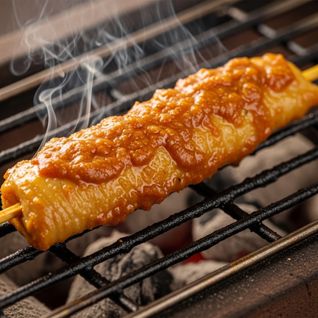 Sate kawa kulit ayam bersih tanpa bulu dari Tricik Cengkareng yang direbus bumbu kuning kental untuk menu restoran Minang B2B