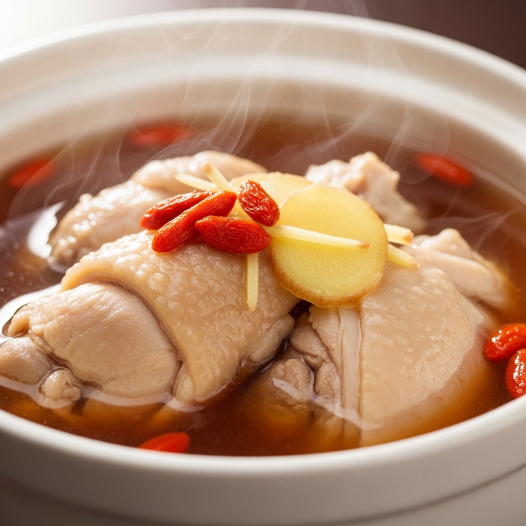 Potongan karkas ayam broiler muda segar Tricik Cengkareng untuk bahan kaldu sup ayam angkak pereda demam berdarah di dapur katering rumah sakit